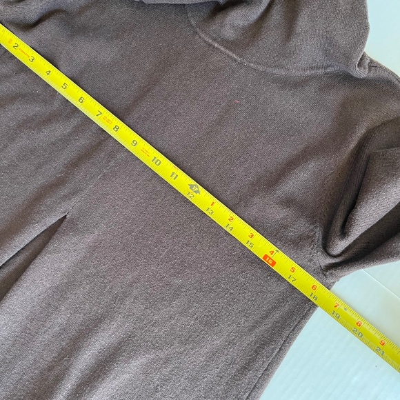 Tyler Boe Sz M Brown Cotton Cashmere Blend Midi Dress Stretch Cowl Neck - Picture 9 of 10